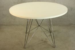 Table, Magis Tavolo XZ3, laminate top on chrome supports. Lacking fastening fittings. H.74 W.120cm.