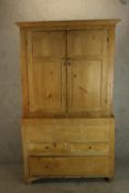 Pantry cupboard, 19th century pine. H.203 W.115cm.