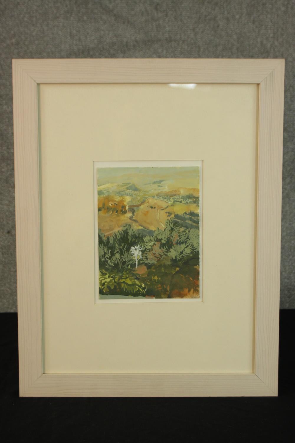 Watercolour. Landscape. Framed and glazed. Unsigned. 46 x 36 cm. - Image 2 of 4