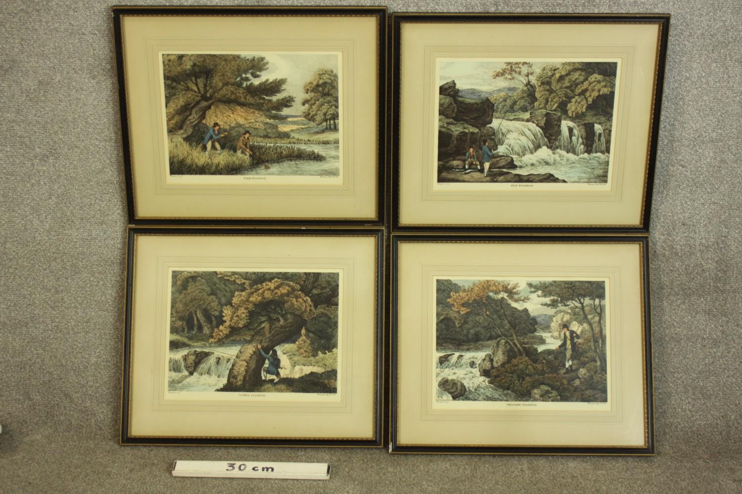 After William Samuel Howitt (British 1756-1822) four framed coloured fishing related prints entitled - Image 2 of 6