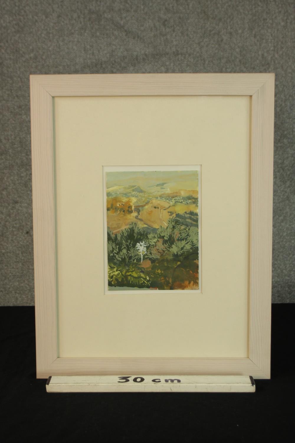 Watercolour. Landscape. Framed and glazed. Unsigned. 46 x 36 cm. - Image 3 of 4