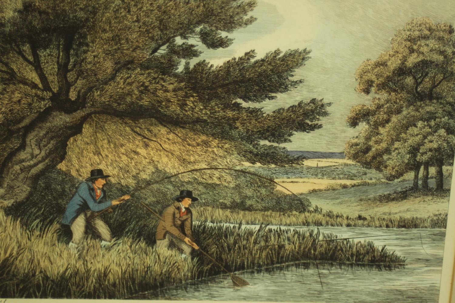 After William Samuel Howitt (British 1756-1822) four framed coloured fishing related prints entitled - Image 3 of 6