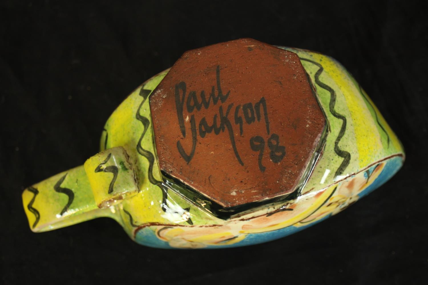 Paul Jackson. hand decorated and glazed cup. H.8 W.18cm. - Image 4 of 4