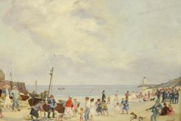 Will Nickless (1902 - 1977), oil on board. A seaside scene. Signed on the bottom right. Framed. H.