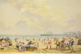 Will Nickless (1902 - 1977), oil on board. A seaside scene signed on the bottom right. H.46 x W.55
