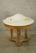 Washstand, Victorian satin birch with a marble top. H.86 W.90cm.