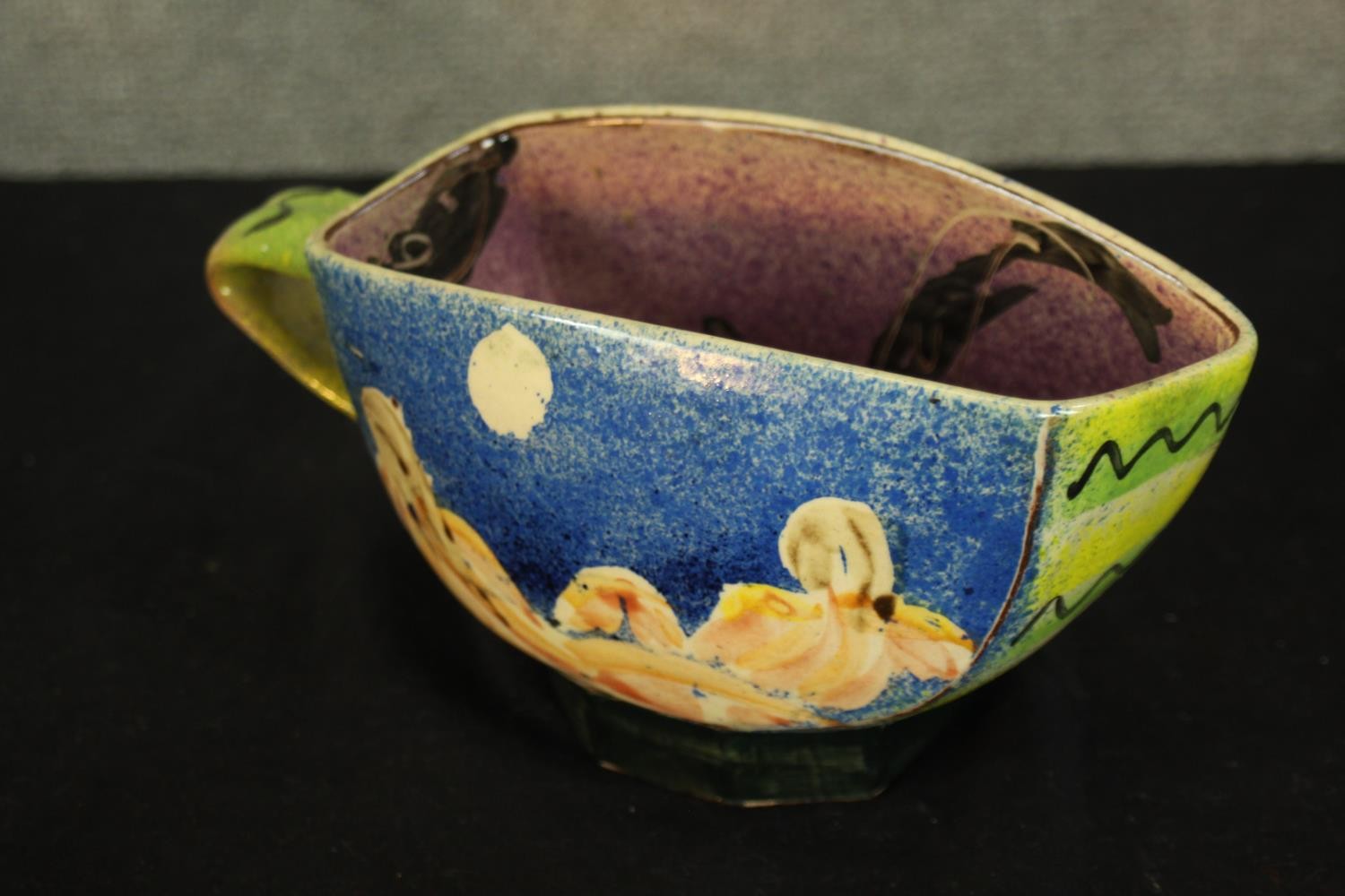 Paul Jackson. hand decorated and glazed cup. H.8 W.18cm. - Image 2 of 4