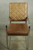 Desk chair, vintage style chrome and faux leather.