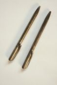 Elsa Peretti, for Tiffany two silver ballpoint pens. Stamped Tiffany&Co, Peretti, 925. L.13cm (each)