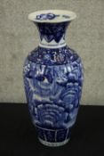 Chinese blue and white vase. Circa 1800. With a crack in the base. H.40cm.