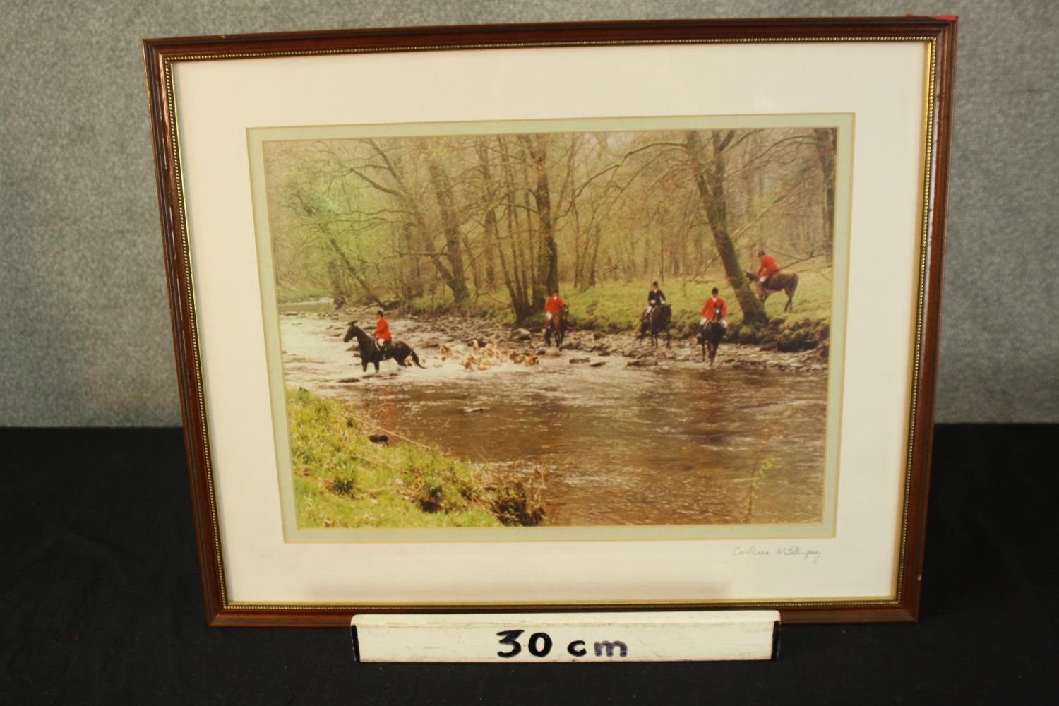 Caroline Shipsey, a hunting scene signed by the photographer on the mount. Framed and glazed. 43 x - Image 2 of 4