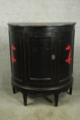 Console cabinet, Chinese lacquered and painted. H.91 W.81cm.