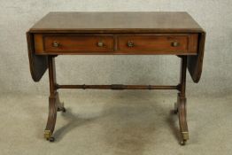 Sofa table, Jas Shoolbred, Regency style mahogany. H.69 W.152cm (extended)