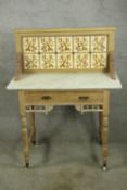 Washstand, Victorian limed ash. H.115 W.92cm.