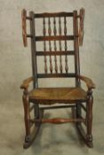 Rocking chair, 19th century elm.