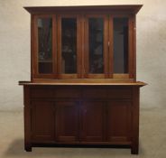 Dresser or bookcase, contemporary, in two sections. H.179 W.155cm.