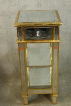 Lamp table, Venetian style gilt and mirrored glass. H.90 W.40cm.