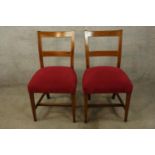 Dining chairs, pair Edwardian mahogany and satinwood strung inlay.