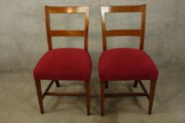 Dining chairs, pair Edwardian mahogany and satinwood strung inlay.