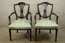 Dining chair, pair, Georgian style mahogany.