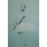 Ballet dancer. Lithograph printed in a numbered edition of 500 copies. This one is 45/500. Signed by