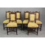 Dining chairs, a set of six late 19th century oak.