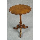 Lamp table, 19th century quarter veneered satin walnut. H.71 W.54cm.