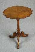 Lamp table, 19th century quarter veneered satin walnut. H.71 W.54cm.