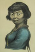 A coloured lithograph of a native of the Aleutian Islands. Taken from 'The Natural History of Man'