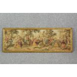 Aubusson style tapestry. In a decorative gilt frame. Early to mid twentieth century. H.53 x W.148
