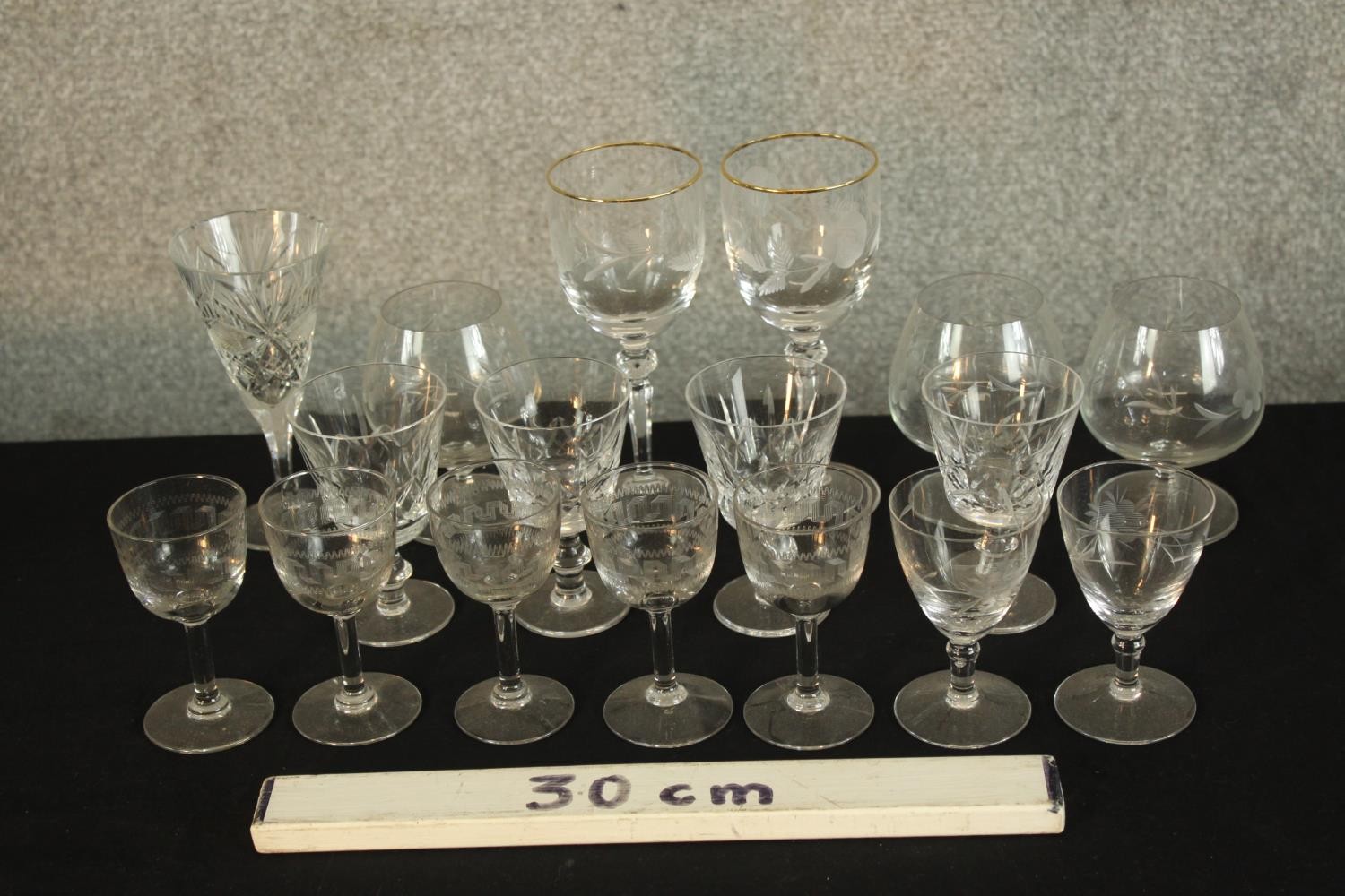 Various 19th century and later drinking glasses. H.17cm (largest). - Image 2 of 2