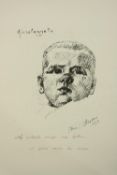 Michelangelo Pistoletto Italian b. 1933. Lithograph titled 'Self Portrait Through My Father'.