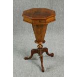 Sewing table, Victorian walnut. H.71 W.43cm.