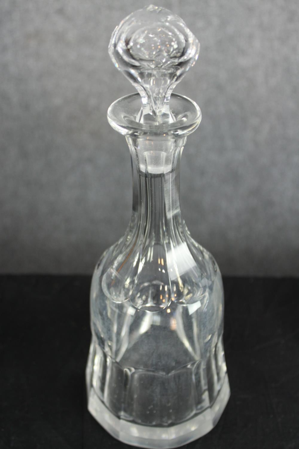 A mixed collection of decanters complete with their lids. Four 19th century with matching etched - Image 4 of 6