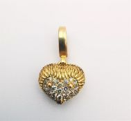A limited edition Theo Fennell 18ct yellow gold and diamond hedgehog 'ART' small pendant. The