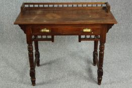 Writing table, late 19th century mahogany. H.76 W.92 D.46cm.