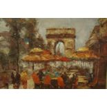Oil on board. Arc De Triomph. Impressionist style. Framed. Signed indistinctly on the bottom