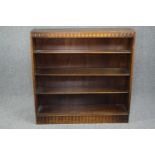 Open bookcase, vintage oak. H.100 W.107cm.