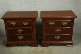 Bedside cabinets, pair Georgian style mahogany. H.64 W.66cm.