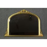 Overmantel mirror, 19th century style with bevelled plate. H.83 W.127cm.