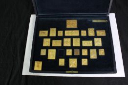 Treasures from The Royal Collection. Complete set of gold plated silver stamps. Limited edition of