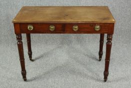 Writing table, 19th century mahogany. H.73 W.99cm.