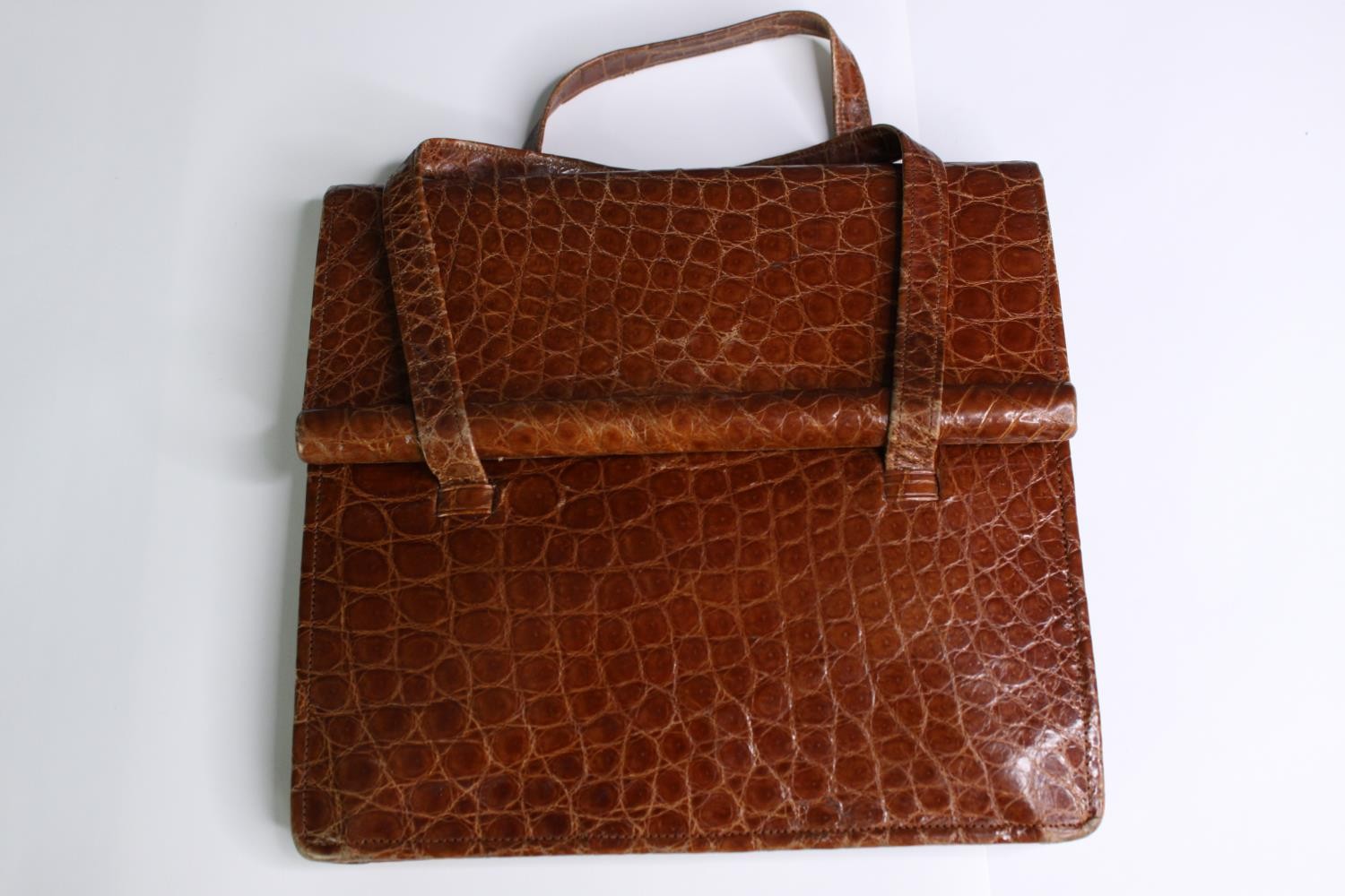 A handbag and purse. The handbag is probably made from Crocodile skin and the purse is Python - Image 2 of 5