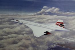 Concord print signed by the artist Stephen Brown and the flight crew. Edition of 400 copies. This