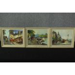 Edouard Le Saout (French 1909 - 1981). Three oil painting each signed bottom left. Parisian