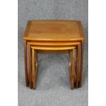 A mid century nest of three teak graduating occasional tables by Nathan Furniture. H.50 W.53 D.48cm.