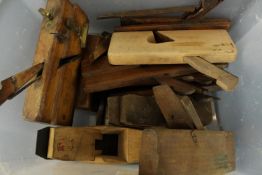 A collection of wood planers. including a edge planer with brass fastenings. L.24cm. (largest)