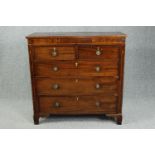 Chest of drawers, Georgian mahogany with satinwood string inlay. H.116 W.117 D.50cm.