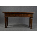 Console table, Indian teak. H.86 W.155 D.42 cm