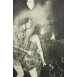 Leila Pedersen. Etching titled 'Crazy Wife'. Signed in pencil and marked 'VP' in place of the